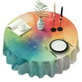thumbnail image 1 of Colorful Tie Dye Ink Splash Pattern Round Tablecloth 60"x60",Wrinkle Wipeable Table Cloth for Kitchen Dining Room Picnic Patio Party, 1 of 6