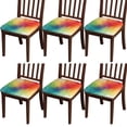 thumbnail image 1 of Colorful Tie Dye Ink Splash Pattern Seat Covers for Dining Room Chairs Set Of 4,Stretch Printed Washable Chair Seat Cover with Elastic Ties and Button,Removable Waterproof Couch Cushion Covers, 1 of 6
