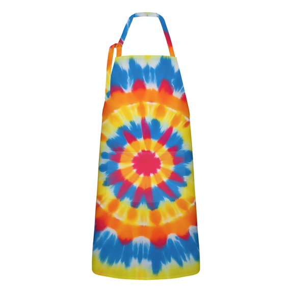 Colorful Tie Dye Mandala Apron-Garden Aprons for Women with Pockets-Cotton Linen Waterproof Kitchen Cooking Gardening Aprons Adjustable for Kitchen,Cooking,BBQ and Salon 33x27 Inch