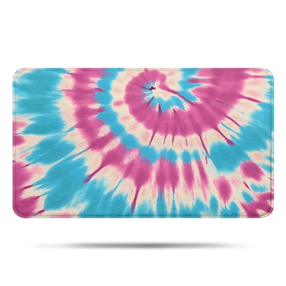 Colorful Tie Dye Mandala Pattern Bathroom Rugs Mat,Non Slip Microfiber Bathroom Rug,Rubber Backing,Soft Bathroom Mats for Bathroom Floor,Tub and Shower,17x30in(43x75cm)