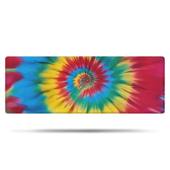 Colorful Tie Dye Mandala Pattern Bathroom Rugs Mat,Non Slip Microfiber Bathroom Rug,Rubber Backing,Soft Bathroom Mats for Bathroom Floor,Tub and Shower,47x17in(120x43cm)