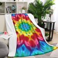 thumbnail image 1 of Colorful Tie Dye Mandala Pattern Blanket,Comfortable Soft Flannel Throw Blanket,All Season,Warm Lightweight Blankets for Sofa Bed Couch Living Room Chair,40"x50", 1 of 4