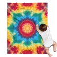 thumbnail image 1 of Colorful Tie Dye Mandala Pattern Blanket,Comfortable Soft Flannel Throw Blanket,All Season,Warm Lightweight Blankets for Sofa Bed Couch Living Room Chair,30"x40", 1 of 4