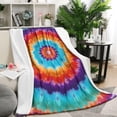 thumbnail image 1 of Colorful Tie Dye Mandala Pattern Blanket,Comfortable Soft Lamb Wool Throw Blanket,All Season,Warm Lightweight Blankets for Sofa Bed Couch Living Room Chair,50"x60", 1 of 4