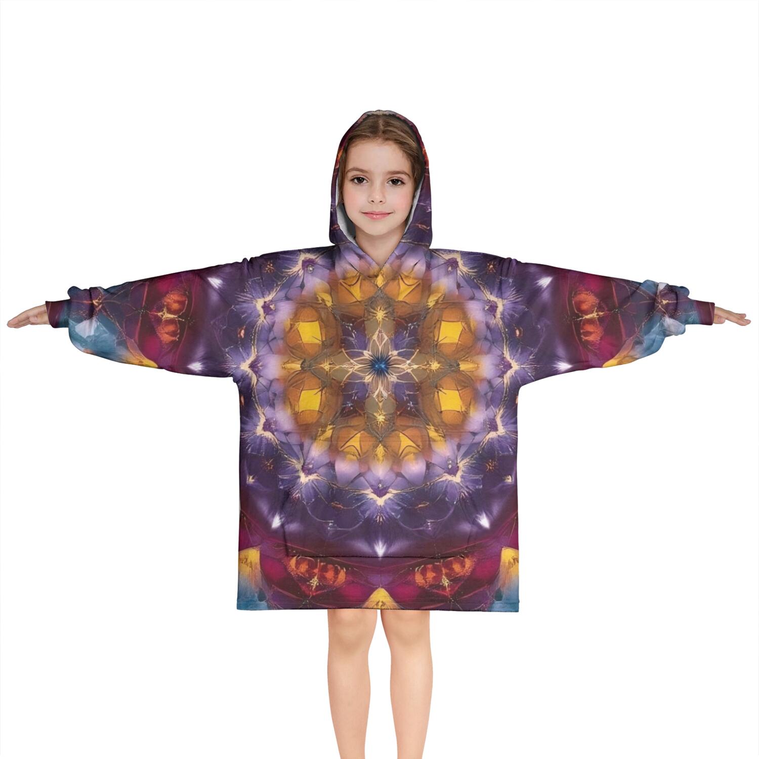 Degrees Of Comfort Wearable Blanket Hoodie For Kids - Soft Sherpa Cozy Blanket Hoodie 6-13 Years