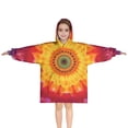 thumbnail image 1 of Colorful Tie Dye Mandala Pattern Blanket Hoodies for Kids 6-13YR Oversize Wearable Blanket Hoodies for Boys Girls Teens, 1 of 7