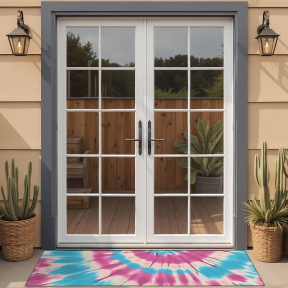 Colorful Tie Dye Mandala Pattern Door Rugs,Washable Non Slip Door Mats Indoor,Decorative Door Mats,Entry Mat Indoor for Entrance,Bedroom,Kitchen,Bathroom,16"x47"