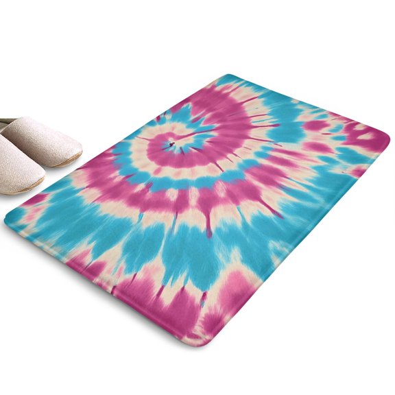 Colorful Tie Dye Mandala Pattern Flannel Non Slip Door Rugs,Washable Door Mats Indoor,Decorative Door Mats,Dirt-Resistant and Absorbent Doormat for Entrance,Bedroom,Kitchen,Bathroom,23.5x16in(60x40cm)