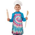 thumbnail image 1 of Colorful Tie Dye Mandala Pattern Kids Aprons for Girls and Boys,Adjustable Neck Strap Toddler Aprons for Kids Cooking Baking, 1 of 6