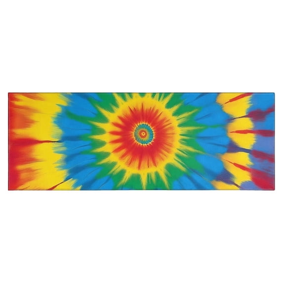 Colorful Tie Dye Mandala Pattern Kitchen Rug Mat,Kitchen Runner Rugs Non Skid Washable,Decorative Kitchen Floor Mats for Kitchen,Sink,Laundry,17"X47"