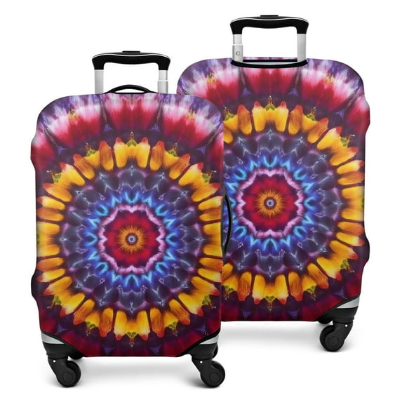 Colorful Tie Dye Mandala Pattern Luggage Cover Fashion Suitcase Cover Baggage Covers Fit 25-28 Inch Luggage (Go Travel)