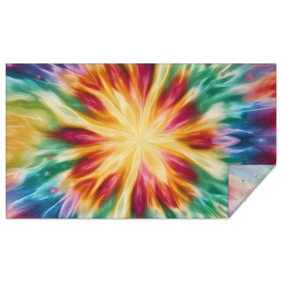 Colorful Tie Dye Mandala Pattern Rectangle Tablecloth 60"x102",Waterproof Polyester Rectangle Table Cloth, Wipeable Spillproof Polyester Tablecloth for Dining, Camping, Indoor and Outdoor