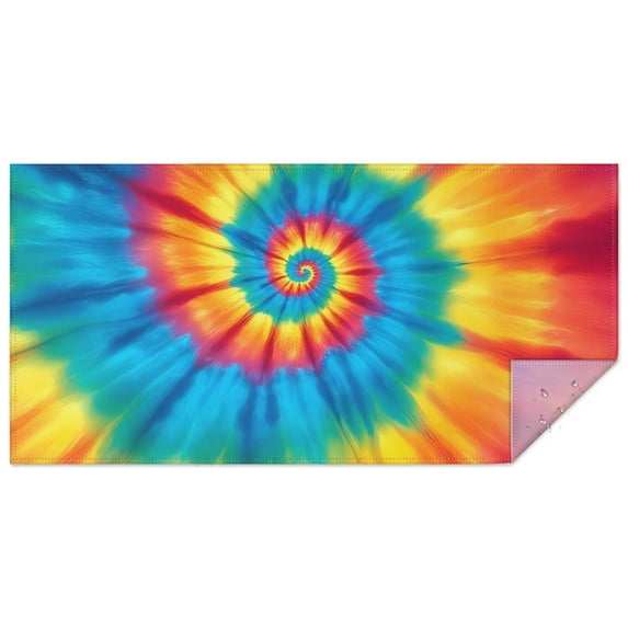 Colorful Tie Dye Mandala Pattern Rectangle Tablecloth 60"x120",Waterproof Polyester Rectangle Table Cloth, Wipeable Spillproof Polyester Tablecloth for Dining, Camping, Indoor and Outdoor