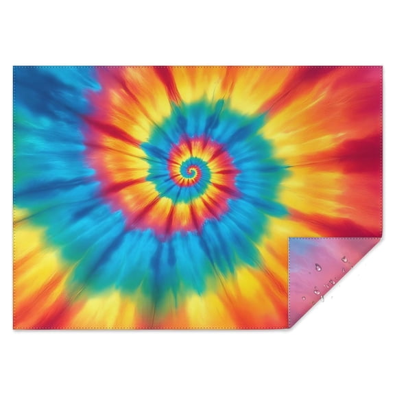 Colorful Tie Dye Mandala Pattern Rectangle Tablecloth 60"x84",Waterproof Polyester Rectangle Table Cloth, Wipeable Spillproof Polyester Tablecloth for Dining, Camping, Indoor and Outdoor