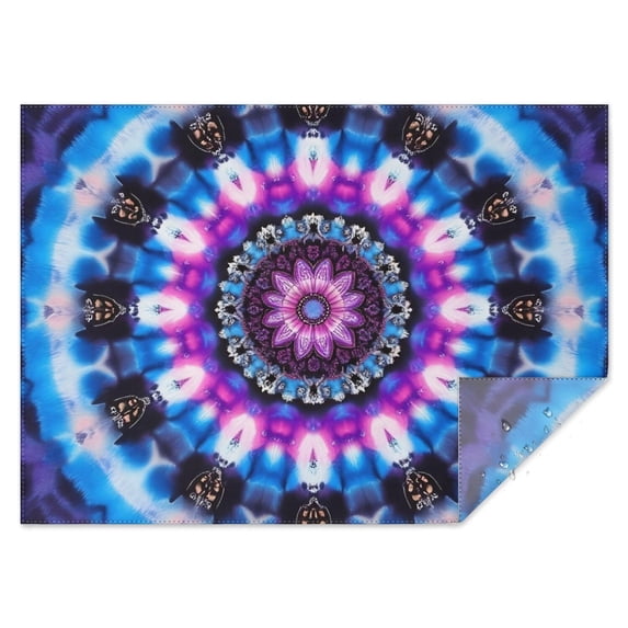 Colorful Tie Dye Mandala Pattern Rectangle Tablecloth 60"x84",Waterproof Polyester Rectangle Table Cloth, Wipeable Spillproof Polyester Tablecloth for Dining, Camping, Indoor and Outdoor