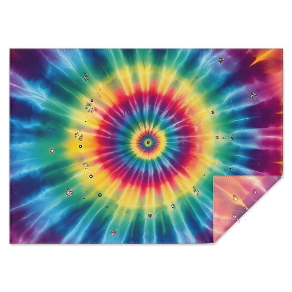 Colorful Tie Dye Mandala Pattern Rectangle Tablecloth 60"x84",Waterproof Polyester Rectangle Table Cloth, Wipeable Spillproof Polyester Tablecloth for Dining, Camping, Indoor and Outdoor