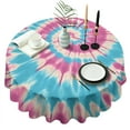 thumbnail image 1 of Colorful Tie Dye Mandala Pattern Round Tablecloth 60"x60",Wrinkle Wipeable Table Cloth for Kitchen Dining Room Picnic Patio Party, 1 of 6