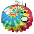 thumbnail image 1 of Colorful Tie Dye Mandala Pattern Round Tablecloth 60"x60",Wrinkle Wipeable Table Cloth for Kitchen Dining Room Picnic Patio Party, 1 of 6