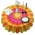 thumbnail image 1 of Colorful Tie Dye Mandala Pattern Round Tablecloth 60"x60",Wrinkle Wipeable Table Cloth for Kitchen Dining Room Picnic Patio Party, 1 of 6