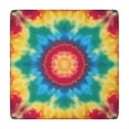 thumbnail image 1 of Colorful Tie Dye Mandala Pattern Square Fitted Tablecloth with Elastic Edge,Square Table Cover,Washable Elastic Table Cover for Home Kitchen Party Decor 34"x34", 1 of 6
