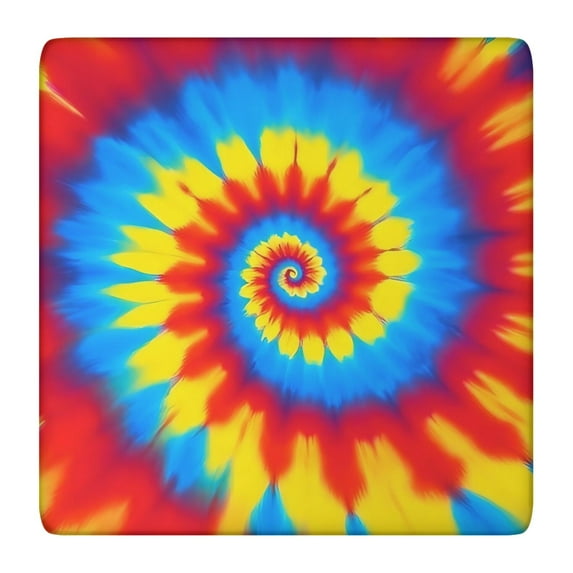 Colorful Tie Dye Mandala Pattern Square Fitted Tablecloth with Elastic Edge,Square Table Cover,Washable Elastic Table Cover for Home Kitchen Party Decor 36"x36"