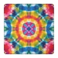 thumbnail image 1 of Colorful Tie Dye Mandala Pattern Square Fitted Tablecloth with Elastic Edge,Square Table Cover,Washable Elastic Table Cover for Home Kitchen Party Decor 36"x36", 1 of 6