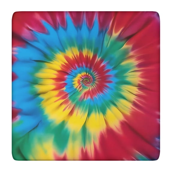 Colorful Tie Dye Mandala Pattern Square Fitted Tablecloth with Elastic Edge,Square Table Cover,Washable Elastic Table Cover for Home Kitchen Party Decor 36"x36"