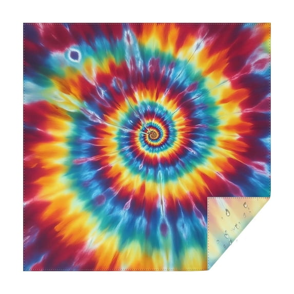 Colorful Tie Dye Mandala Pattern Square Tablecloth,Waterproof Square Table Cover,Wipeable Spillproof Washable Table Cover for Home Kitchen Party Decor 42"X42"(107x107cm)