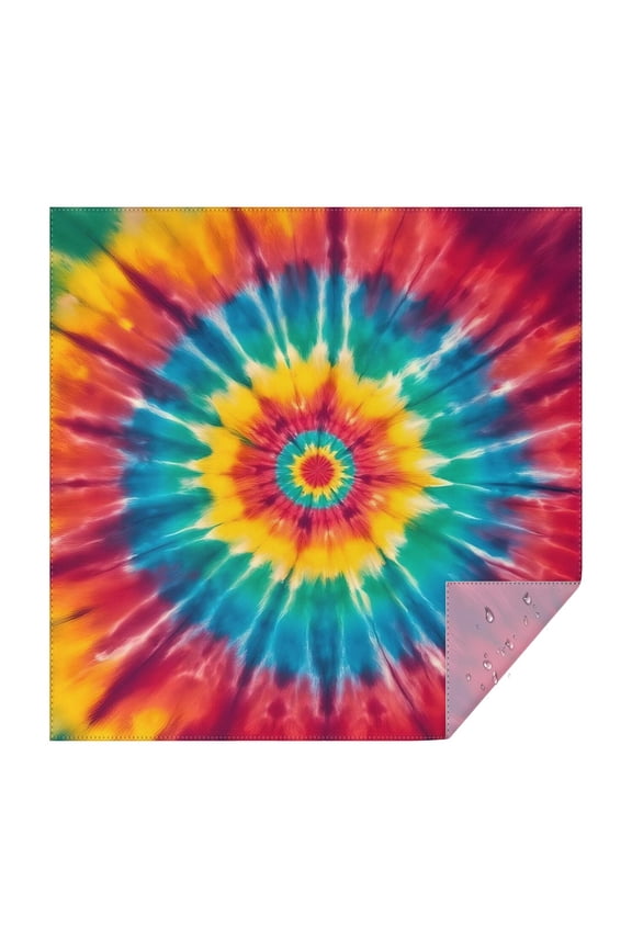 Colorful Tie Dye Mandala Pattern Square Tablecloth,Waterproof Square Table Cover,Wipeable Spillproof Washable Table Cover for Home Kitchen Party Decor 52"x52"(132x132cm)