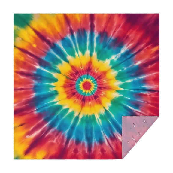 Colorful Tie Dye Mandala Pattern Square Tablecloth,Waterproof Square Table Cover,Wipeable Spillproof Washable Table Cover for Home Kitchen Party Decor 52"x52"(132x132cm)