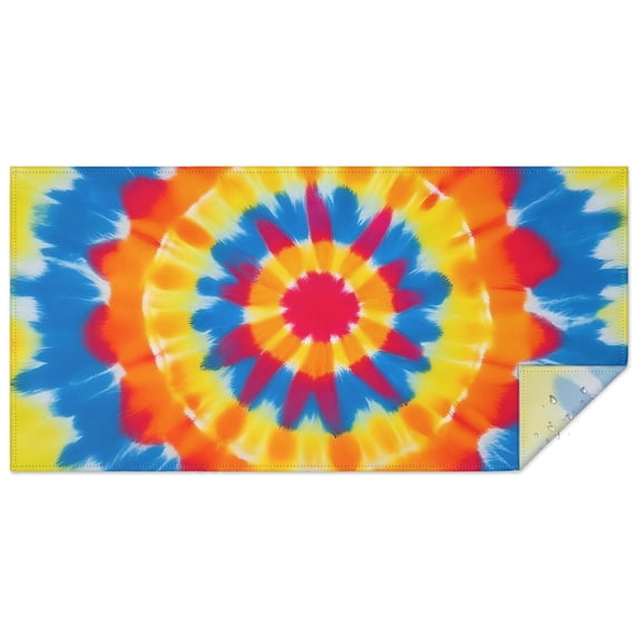 Colorful Tie Dye Mandala Rectangle Tablecloth 60"x120",Waterproof Polyester Rectangle Table Cloth, Wipeable Spillproof Polyester Tablecloth for Dining, Camping, Indoor and Outdoor