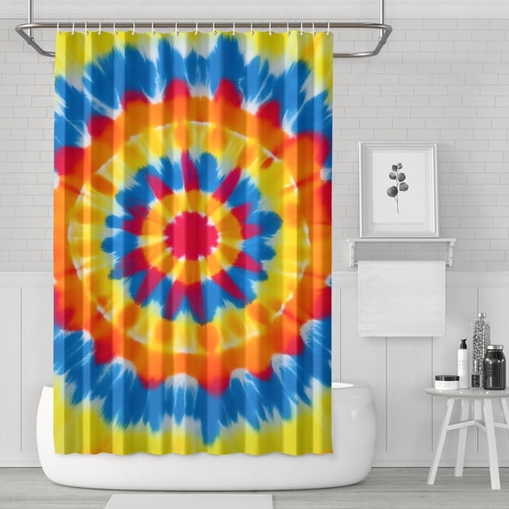 Colorful Tie Dye Mandala Shower Curtain 72"x72" ,Bathroom Decorative Shower Curtains Set with 12 Hooks,Modern Waterproof Washable Shower Curtain