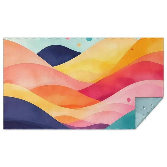 Colorful Tie Dye Mountain Pattern Rectangle Tablecloth 60"x102",Waterproof Polyester Rectangle Table Cloth, Wipeable Spillproof Polyester Tablecloth for Dining, Camping, Indoor and Outdoor