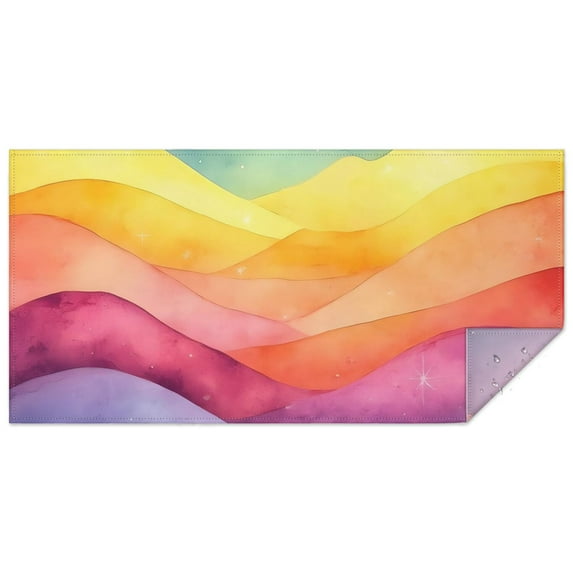 Colorful Tie Dye Mountain Pattern Rectangle Tablecloth 60"x120",Waterproof Polyester Rectangle Table Cloth, Wipeable Spillproof Polyester Tablecloth for Dining, Camping, Indoor and Outdoor