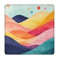 thumbnail image 1 of Colorful Tie Dye Mountain Pattern Square Fitted Tablecloth with Elastic Edge,Square Table Cover,Washable Elastic Table Cover for Home Kitchen Party Decor 34"x34", 1 of 6