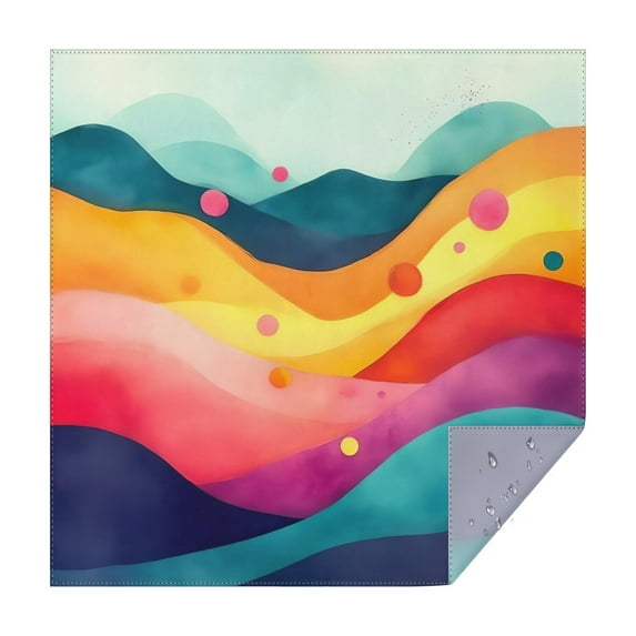 Colorful Tie Dye Mountain Pattern Square Tablecloth,Waterproof Square Table Cover,Wipeable Spillproof Washable Table Cover for Home Kitchen Party Decor 42"X42"(107x107cm)