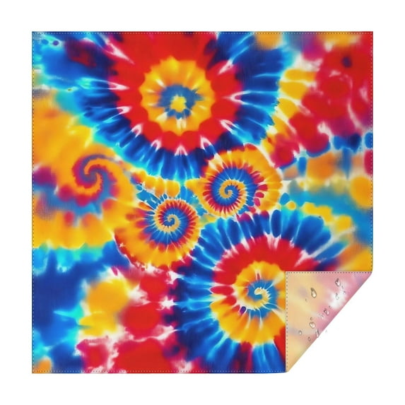 Colorful Tie Dye Multi Spiral Pattern Square Tablecloth,Waterproof Square Table Cover,Wipeable Spillproof Washable Table Cover for Home Kitchen Party Decor 60"x60"(152x152cm)