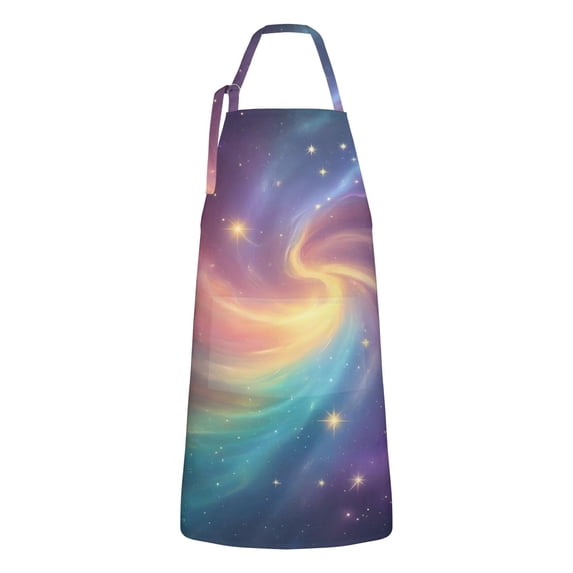 Colorful Tie Dye Nebula Pattern Apron-Garden Aprons for Women with Pockets-Cotton Linen Waterproof Kitchen Cooking Gardening Aprons Adjustable for Kitchen,Cooking,BBQ and Salon 33x27 Inch