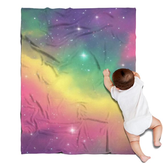 Colorful Tie Dye Nebula Pattern Blanket,Comfortable Soft Flannel Throw Blanket,All Season,Warm Lightweight Blankets for Sofa Bed Couch Living Room Chair,30"x40"