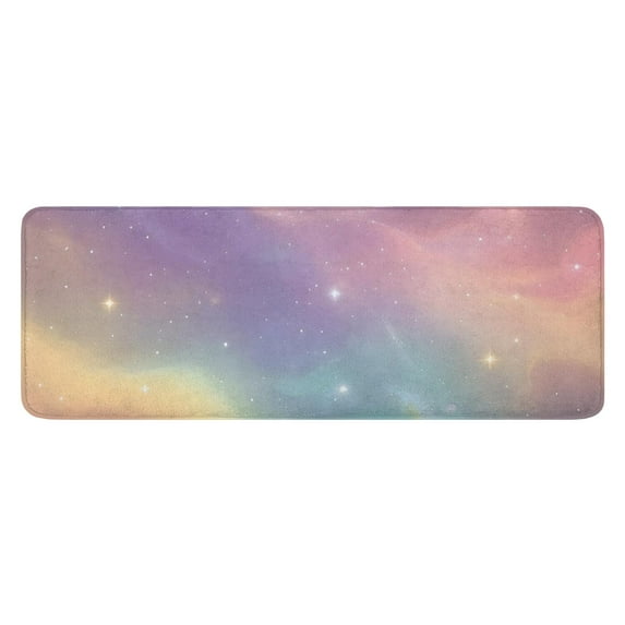 Colorful Tie Dye Nebula Pattern Kitchen Rug Mat,Kitchen Runner Rugs Non Skid Washable,Decorative Kitchen Floor Mats for Kitchen,Sink,Laundry,17"x47.2"