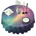 thumbnail image 1 of Colorful Tie Dye Nebula Pattern Round Tablecloth 60"x60",Wrinkle Wipeable Table Cloth for Kitchen Dining Room Picnic Patio Party, 1 of 6
