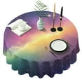 thumbnail image 1 of Colorful Tie Dye Nebula Pattern Round Tablecloth 60"x60",Wrinkle Wipeable Table Cloth for Kitchen Dining Room Picnic Patio Party, 1 of 6