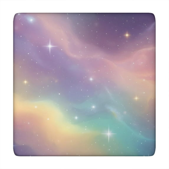 Colorful Tie Dye Nebula Pattern Square Fitted Tablecloth with Elastic Edge,Square Table Cover,Washable Elastic Table Cover for Home Kitchen Party Decor 34"x34"