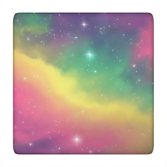 Colorful Tie Dye Nebula Pattern Square Fitted Tablecloth with Elastic Edge,Square Table Cover,Washable Elastic Table Cover for Home Kitchen Party Decor 34"x34"