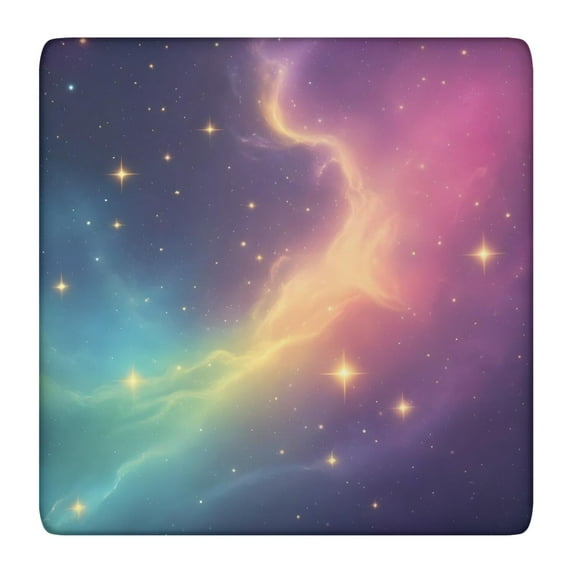 Colorful Tie Dye Nebula Pattern Square Fitted Tablecloth with Elastic Edge,Square Table Cover,Washable Elastic Table Cover for Home Kitchen Party Decor 36"x36"