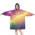 thumbnail image 1 of Colorful Tie Dye Nebula Pattern Wearable Oversized Blanket,Wearable Blanket Hoodie for Adults,Cozy Hooded Blankets with Super Pockets,Super Warm Fuzzy Pullover for Women & Men, 1 of 6