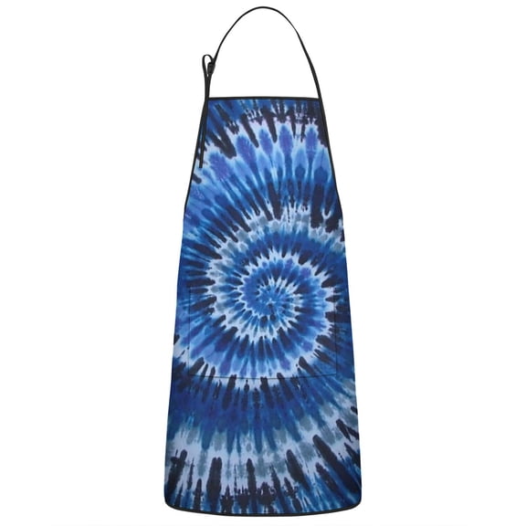 Colorful Tie Dye Pattern Apron-Garden Aprons for Women with Pockets-Cotton Linen Waterproof Kitchen Cooking Gardening Aprons Adjustable for Kitchen,Cooking,BBQ and Salon 33x27 Inch