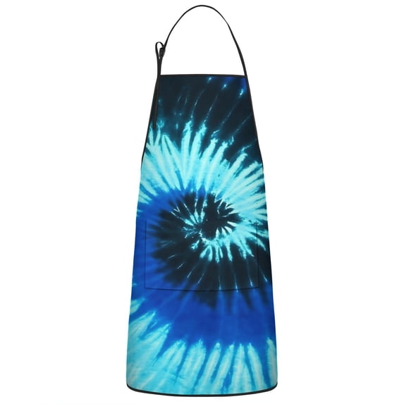 Colorful Tie Dye Pattern Apron-Garden Aprons for Women with Pockets-Cotton Linen Waterproof Kitchen Cooking Gardening Aprons Adjustable for Kitchen,Cooking,BBQ and Salon 33x27 Inch