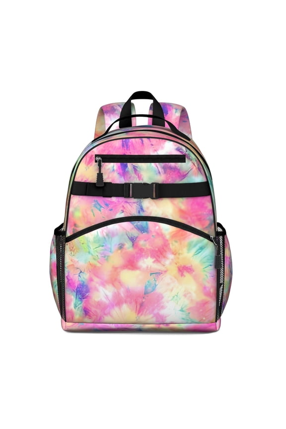 Colorful Tie Dye Pattern Backpack for School,Cute School Bag,Schoolbag with Adjustable Shoulder Straps & Padded Back,15.25"x11.5"x5.25"