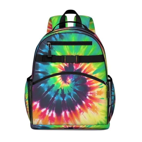 Colorful Tie Dye Pattern Backpack for School,Cute School Bag,Schoolbag with Adjustable Shoulder Straps & Padded Back,15.25"x11.5"x5.25"